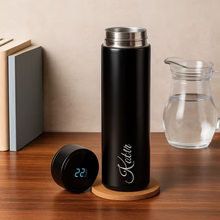 Personalised Black Smart Temperature Water Bottle